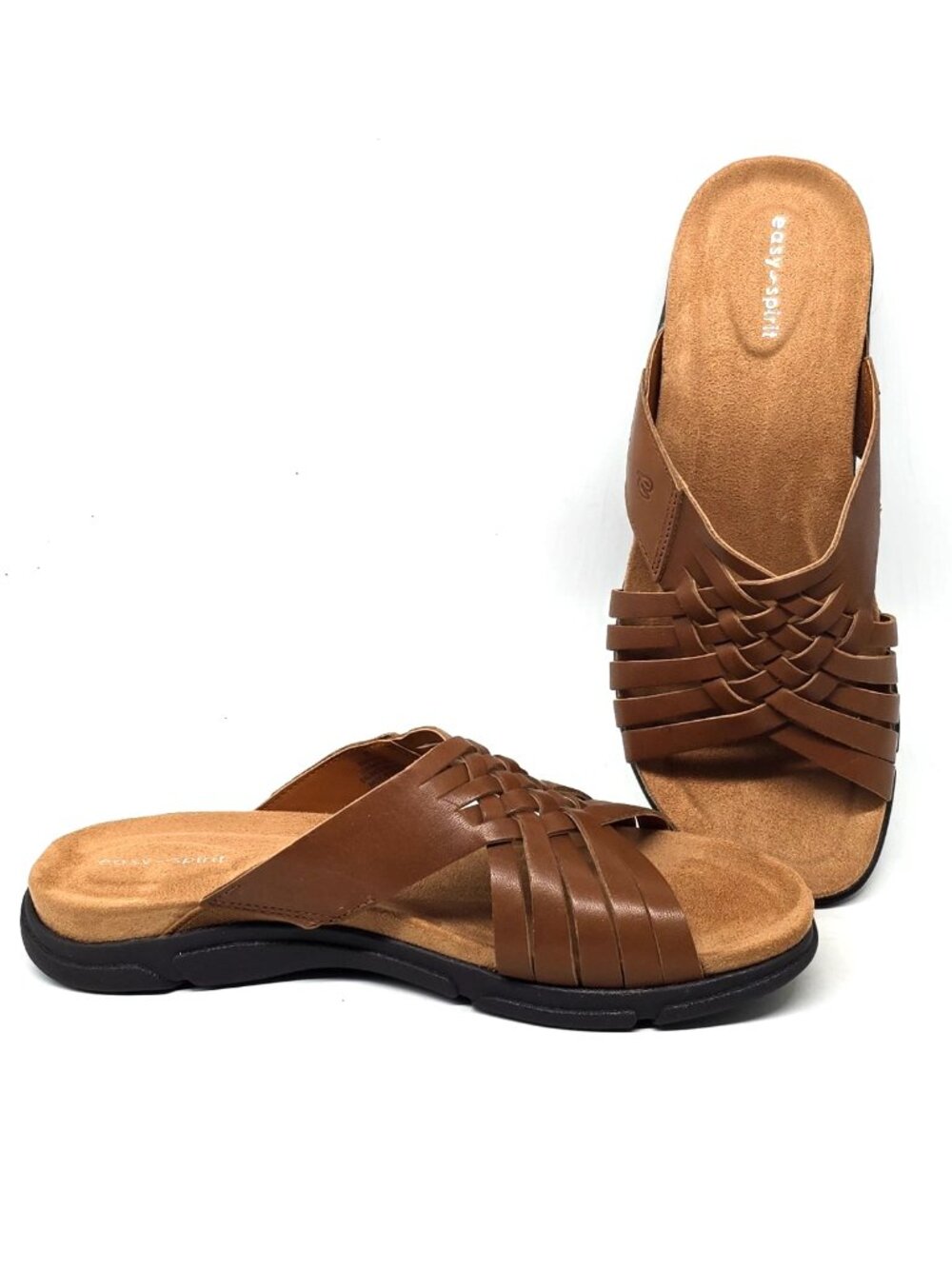 Easy Spirit Meadow Brown Woven Comfortable Flat Slip-on Sandals Women's Size 7M
